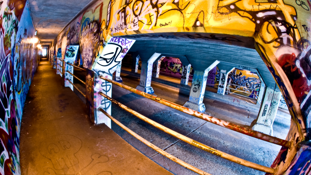 senior class trip to Atlanta Krog Street Tunnel